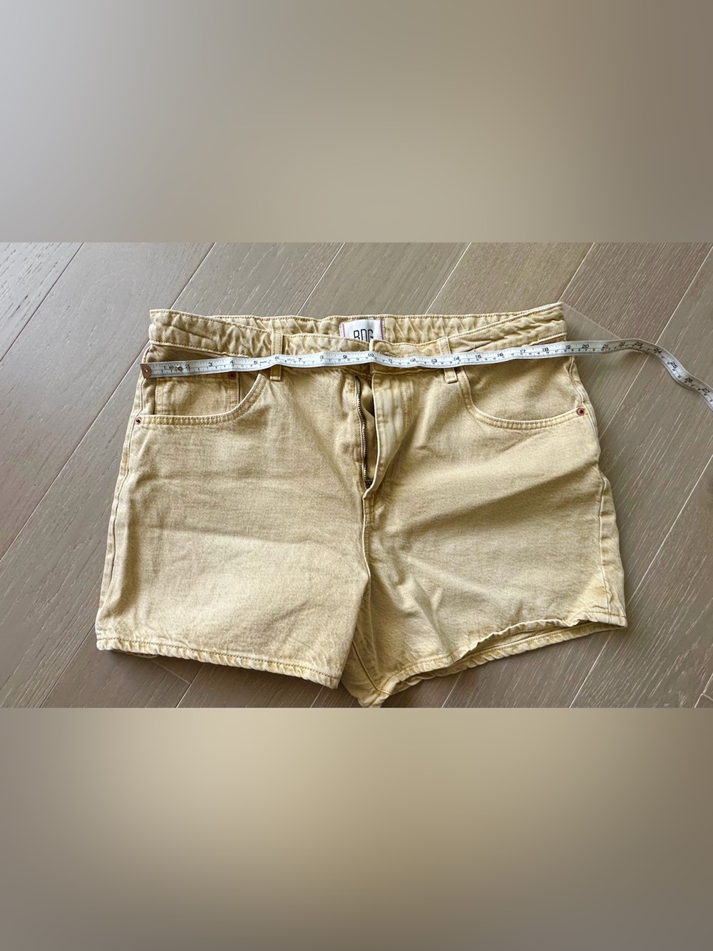 BDG Light Tan High-Rise Denim Shorts